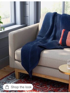 Threshold Navy Knit Throw Blanket - Deep Navy Cozy Throw